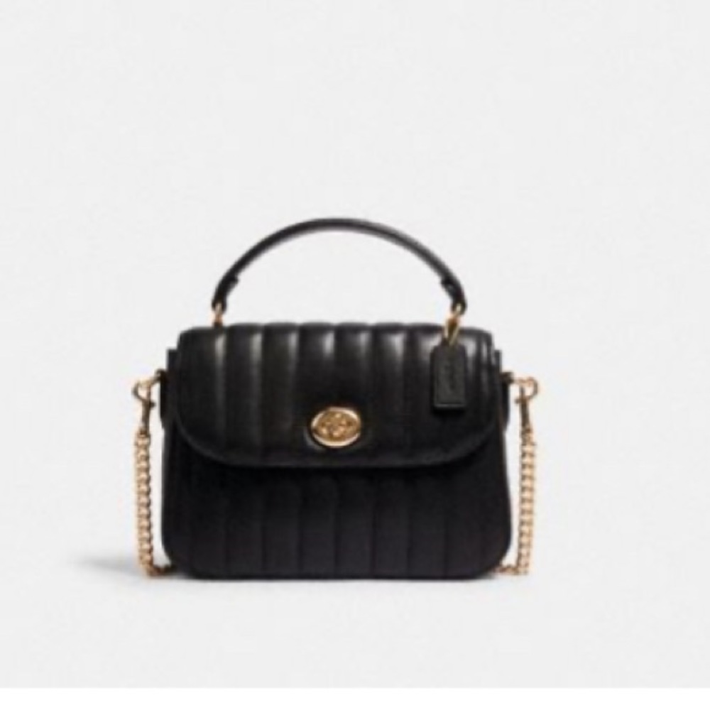 Coach Leather Marlie Top Handle Satchel, with Crossbody Strap